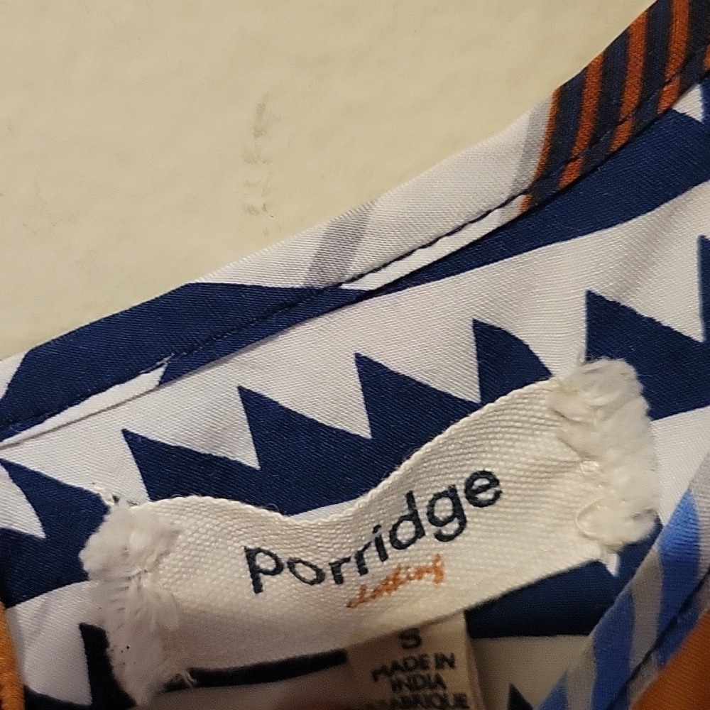 ❤️ NWOT! ANTHROPOLOGIE PORRIDGE VENTURA ABSTRACT BLUE ORANGE WHITE TOP, SMALL - Picture 7 of 11